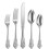 Stainless Steel Flatware Set 20-Piece Silver with Gold 1