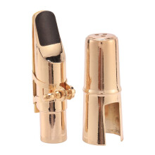 Alto Saxophone Mouthpiece with Cap and Ligature Gold Metal