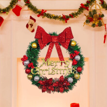 Christmas Wreath 12 Inch Red Bow Golden Bells
