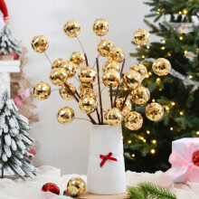 Gold Sequin Mirror Christmas Ball Ornament 15.75 Inch