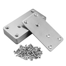 Flat Straight Corner Brace Plates with Screws 10 pcs