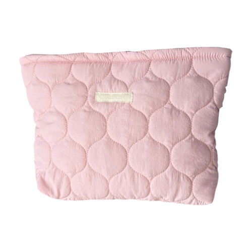 Quilted Makeup Pouch Portable Zippered Travel Organizer 1