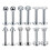 Stainless Steel Stud Earrings 12 pcs 16G 1