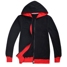 Kids Hoodie Black Color Block Long Sleeve Zipper Jacket 7-8