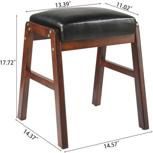 Moderion Footstool Solid Wood Legs 17.72 Inch 1