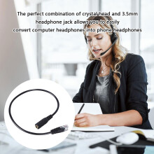 MultiDevice Headsets RJ9 to 3.5mm Adapter Cord For Computer To