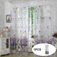 Peony Flower Trilon Curtain Rod 100x200 cm Purple