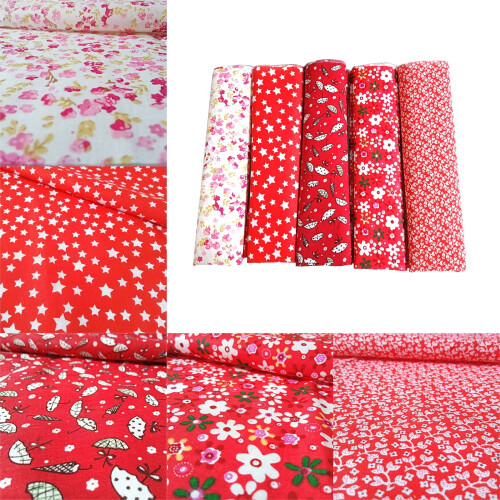Cotton Patchwork Fabric Bundle Red Series 50x50cm Squares