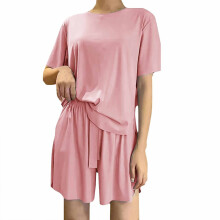 Women's Red Lounge Set Round Neck Loose Pajama 3XL