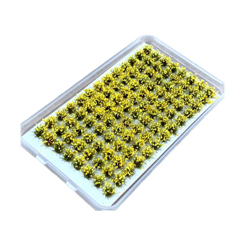 Miniature Flower Cluster Diorama Grass Tufts Yellow
