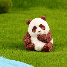 Panda Figurines Plastic Jungle Animal Set with Bamboo and