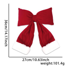 3D Velvet Christmas Bow Red Green Handmade 1 pc