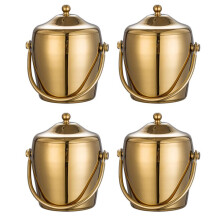 4X KTV Bar Utensils Ice Bucket, Double Layers Stainless Steel Ice Bucket,Champagne Bucket, Wine Beer Ice Bucket