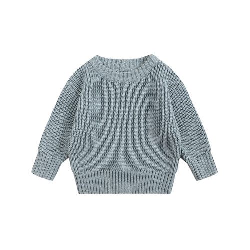 Kids Sweater Sky Blue Long Sleeve Pullover 0-3 Months 2