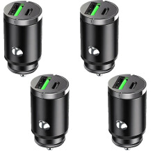 USB Car Charger Adapter for iPhone and Android 4 Pack