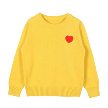 Girls' Long Sleeve Button Cardigan Yellow Size 6Y