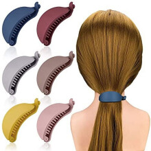 Banana Hair Clips Non-Slip 6-Pack Begonia Red Navy Blue