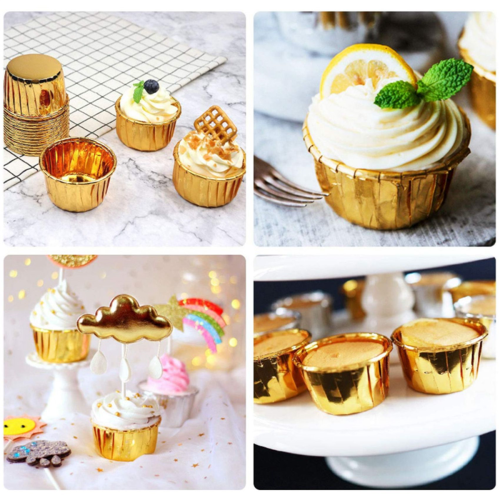 Aluminum Cupcake Liners Gold 100 pcs 1