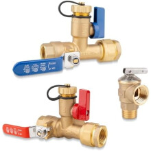 Water Heater Valve Kit with Pressure Relief Valve 3/4 Inch