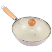 Induction Frying Pan with Clear Glass Lid Pink 1 Pack