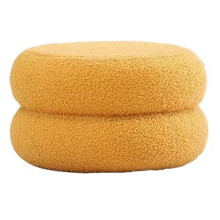 Vanity Stool Lambswool Fabric Padded Seat Ottoman