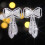 Boho Bridal Bow Earrings Rhinestone Silver 1 Pair 2