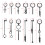 Punk Cross Hoop Earrings Set 12 Pieces 5