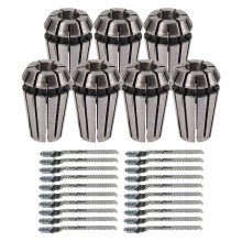 7Pcs 1-7mm ER11 Collet Chuck Tool Bits Holder Spring Collet with 20Pcs Jigsaw Blade T101AO T-Shank Multi Jig Saw Blades