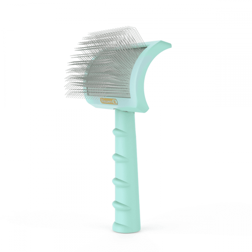 Dog Brush Stiff Bristles Extra Long Needles Green