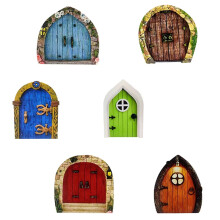 Wood Fairy Door Set for Garden or Indoor Decoration 6 Pack
