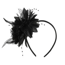 Sparkling Feathered Hairhoop Hair Ornament For Carnivals-Black