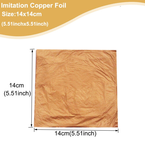 Copper Leaf Foil Sheets 5.5 x 5.5 Inches 100 Pcs 1