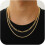 Layered Cuban Rope Herringbone Chain Necklace Set 2 pcs 1