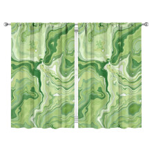 Green Marble Gradient Blackout Curtains 2 Panels 52x84 Inch