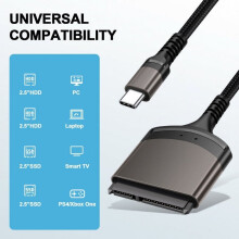 Cábla Oiriúntóra USB-C go SATA le haghaidh SSD HDD 2.5" 5Gbps