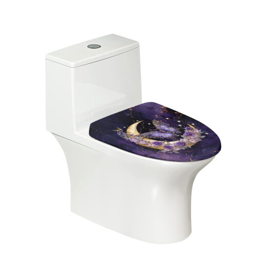 Toiletlåg af marmor, sommerfuglerosa, måneviolet