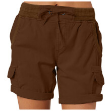 Shorts cargo femininos de verão, folgados, com cintura elástica e bolsos.