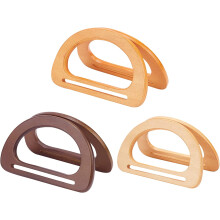 D-förmige Holzgriffe für Handtaschen, 15 cm, 6 Stück, 3 Farben
