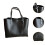 Τσάντα Tote από PU δέρμα μαύρη, casual, ελαφριά 1 τεμ. 6