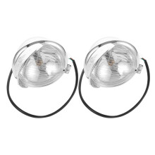 Faróis de neblina dianteiros de LED para motocicleta, ABS prateado, 2 peças