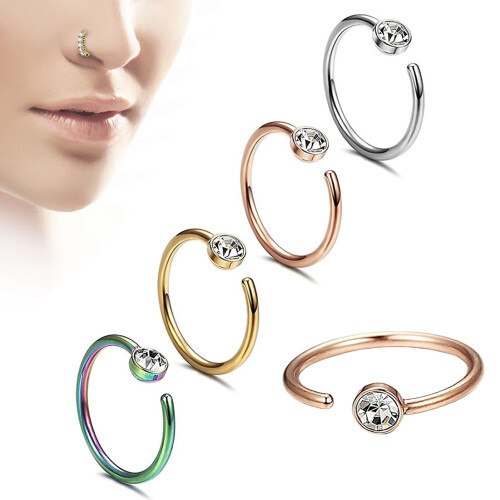 Nose Ring Skin-Friendly Non-Piercing Hoop Multi-Color