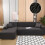 Housse de canapé extensible en velours pour canapé d'angle 3+3 en forme de L 1