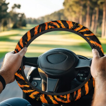 Tiger Print Golf Cart Steering Wheel Cover Heat Resistant