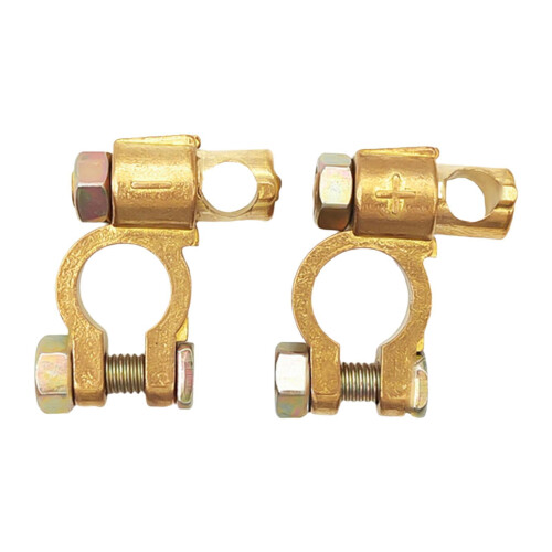 Messing accuklemconnector, bovenste pool, 2 stuks 2