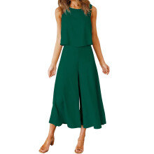 Grünes Damen-Loungewear-Set: Tanktop und weite Hose, Größe XS