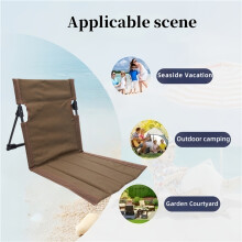 (Brown) 1pc Outdoor Folding Chair with Backrest Suitable for Family Camping, Picnic, Fishing, Beach Use, Aluminum Tube More