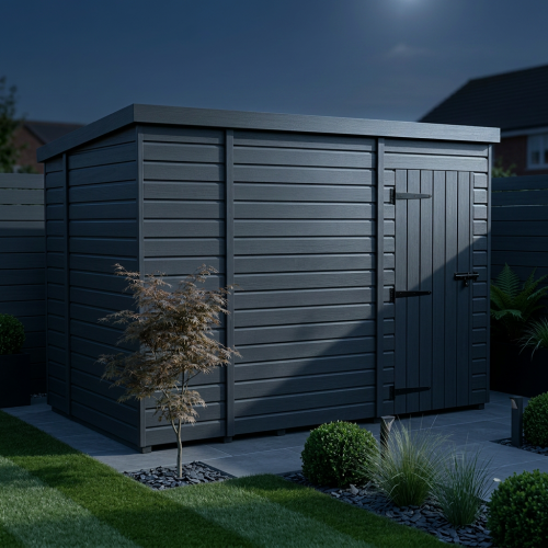 10x6 Pent Composite Shed Tanalised (Single Door, No Windows) 2