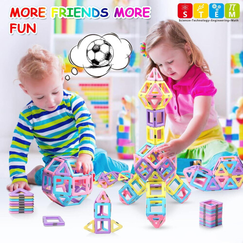 Magnetic Building Blocks Set Educational STEM Toy 50 Pieces 2