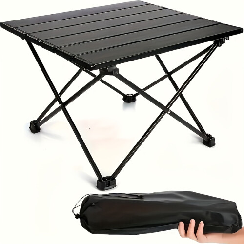 1pc Portable Folding Camping Side Table, Multifunctional Beach Table, Small Picnic Backpack Table, Suitable for Outdoor