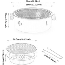 Stainless Steel Charcoal Grill, Portable Charcoal Barbecue Grill, Outdoor Camping, Household Indoor Barbecue Rack,